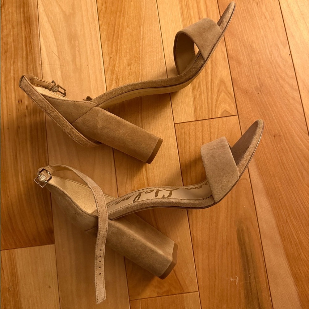 Sam Edelman Beige Yaro Block Heel Sandals